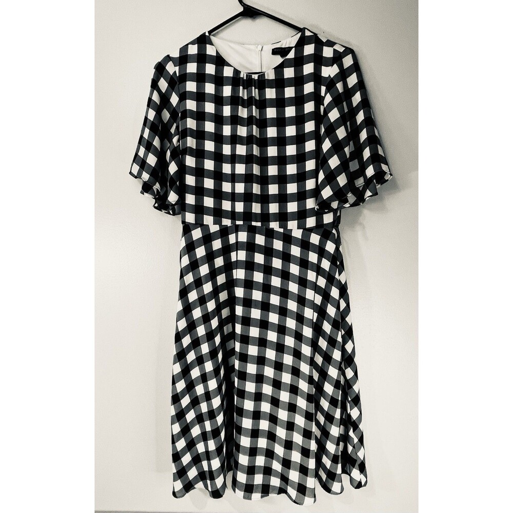 Banana Republic Women’s Size 6 Black/White gingham dress Lined Fit And Flare